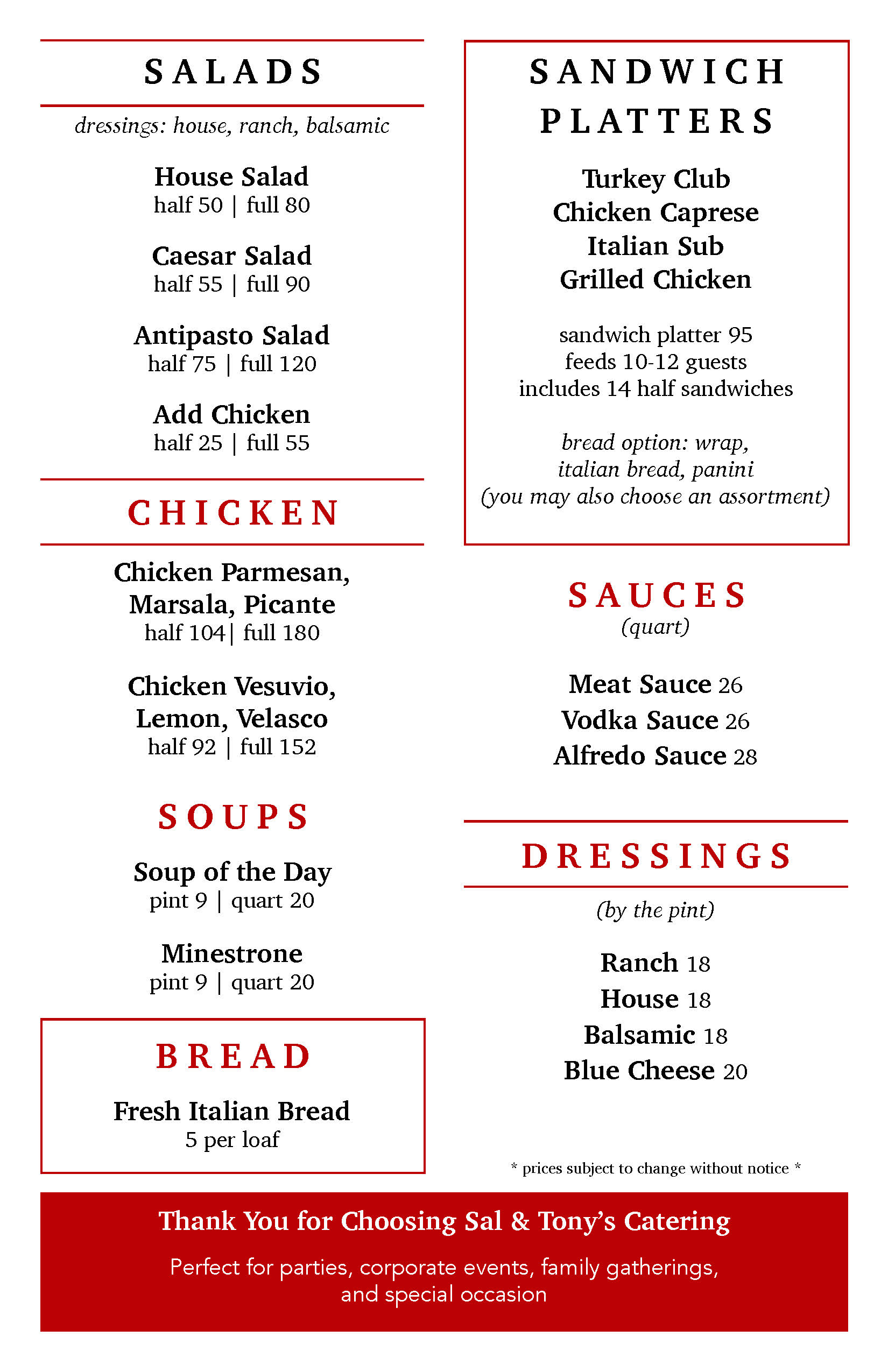 Sal&Tonys Catering Page 2