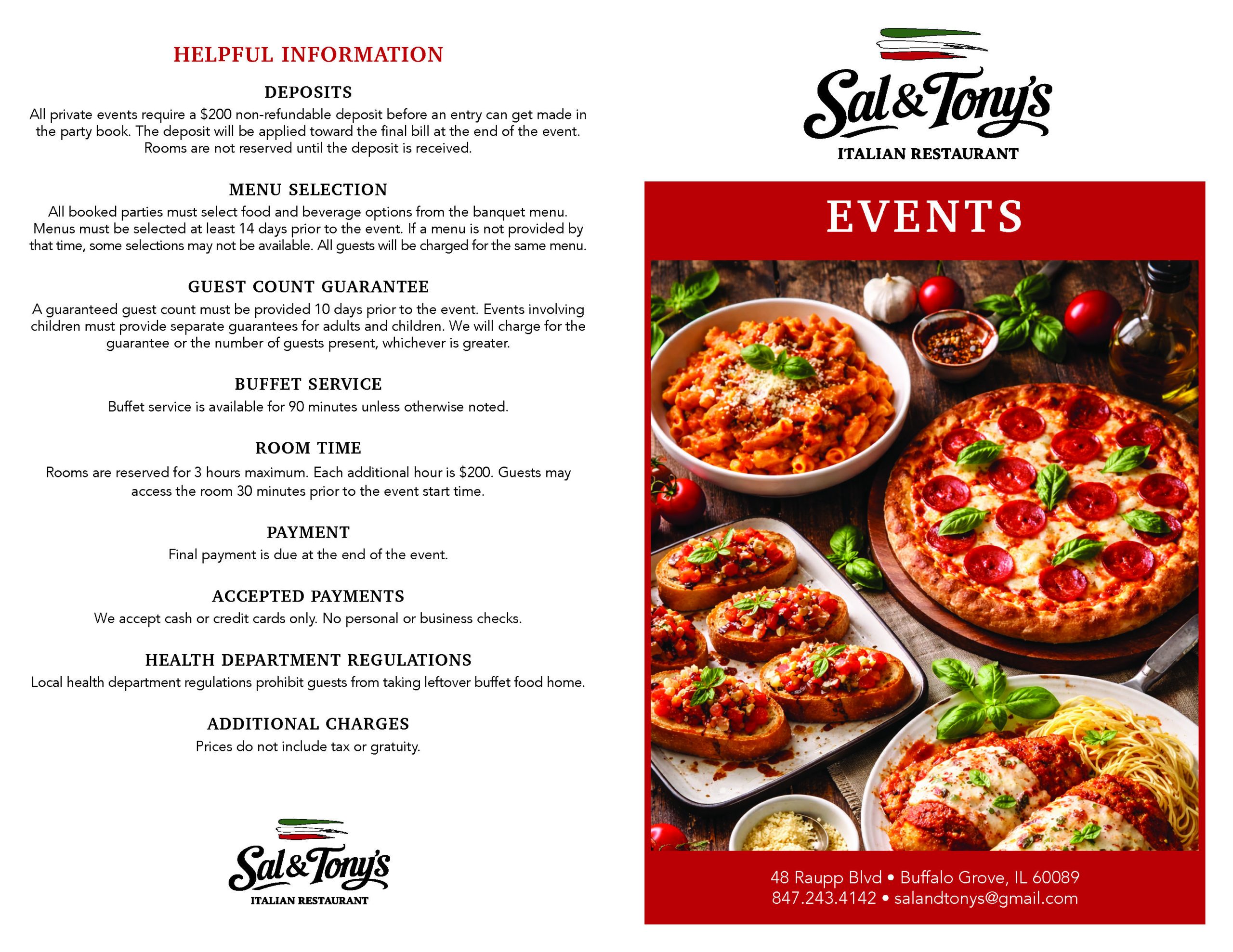 Sal&Tonys Events Page 1